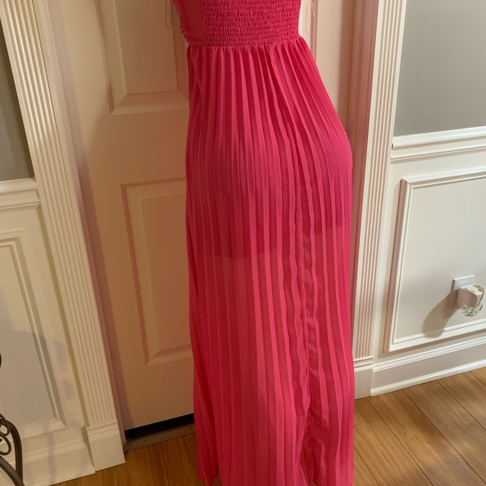 COPY - Women’s junior pink strapless pleated high- low maxi lace top dress size… - Picture 10 of 12